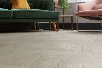 karndean herringbone luxury vinyl flooring in a living room